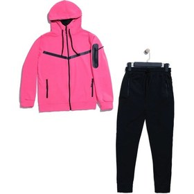 Resim Unısex Dalgıç Kumaş Kapüşonlu Eşofman Takımı Esf-600 Fuşya 
