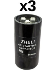 Resim 3'lü Zheli 64-77 Μf 36x70 Mm 220 Acv İlk Hareket/kalkış Kondansatörü 