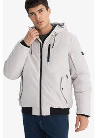 Resim Defacto Su İtici Regular Fit Kapüşonlu İç Cepli Fermuarlı Cepli Mont C6484ax25aubg804 Bej-bg804 