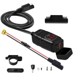 Resim Kırmızı Motosiklet Usb Şarj Tipi-c Şarj Cihazı Süper Hızlı 