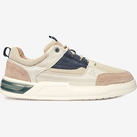 Resim Erkek Beyaz Açık Vizon Hakiki Deri Sneaker Ayakkabı 