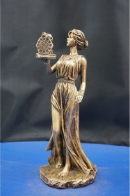 Resim Antik Yunan Mitolojisinde İlk Kadın Heykel Biblo Merak Ve Kaderin Sembolü Aksesuar 27 Cm 
