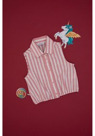 Resim U.S. Polo Assn. Kız Çocuk Pembe Çizgili Kolsuz Gömlek 50306618-VR041 