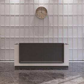 Resim Pierro Ofis Loa Karşılama Bankosu - 180cm / Beyaz - Füme 