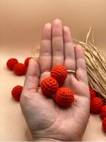 Resim Fiolimore 20 mm Kırmızı Örme Boncuk (5 Adet) Örgü Tasarım Emzik Zinciri Malzeme 