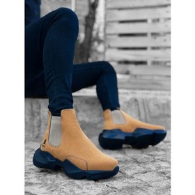 Resim ER0444 Bağcıksız Rahat Yüksek Taban Camel Erkek Spor Yarım Bilek 