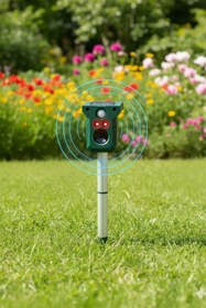 Resim Buffer ® Solar Enerjili Ultrasonik Hayvan Kovucu-Su Geçirmez Bahçe Koruma Cihazı Hayvan UzaklaştırıcI 