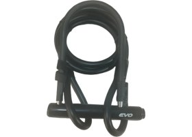 Resim Güçlü Bisiklet Motosiklet Bisiklet ve Motosiklet Kilidi U Kilit 180X245 mm + 15X2000 mm Çelik Halat, 2 Parçalı Kilit 