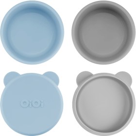 Resim Silikon Kapaklı Mini Kase 2'li Mini Bites - Mineral Blue / Powder Grey 