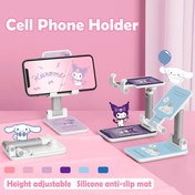 Resim Sanrio Hello Kitty & Arkadaşları Ayarlanabilir Telefon Tutucu - Sevimli Kuromi, Cinnamoroll Tasarımları | 6 Pozisyonlu Katlanabilir & Taşınabilir Masa Standı | Kaymaz Silikon Mat | iPhone 14/13/12 & Diğer Akıllı Telefonlar İçin | Erkek & Kız Çocukları İçin İdeal, Telefon Aksesuarları 