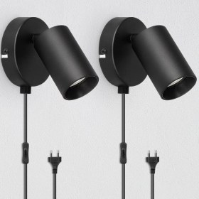 Resim Riolight Modern Siyah Metal Hareketli Başlık Gün Işığı Kablolu Fişli SPOT1ADET Ampul Dahil Fiyatıdır 