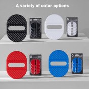 Resim 4 adet, Araba Kapı Kilidi Plakası Koruyucu, Karbon Fiber Görünüm, Şok Geçirmez Gürültü Önleyici Kauçuk Ped, Dayanıklı Plastik, Kolay Kurulum - Tüm Modeller İçin, Araba Kapı Koruyucu 