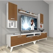 Resim Decoraktiv Eko 5220da Slm Retro Tv Ünitesi Tv Sehpası - Beyaz - Ceviz 