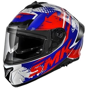 Resim Smk Typhoon Grunge Kapalı Kask Kırmızı Mavi 
