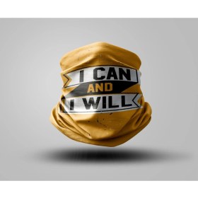 Resim Motosiklet I Can And I Will Unisex Buff Maske Outdoor Boyunluk Bandana 