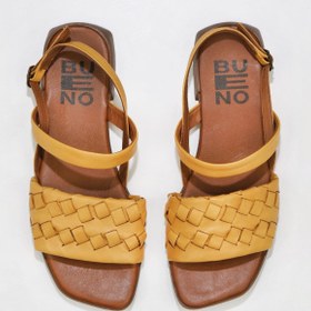 Resim Bueno Shoes Sarı Deri Kadın Düz Sandalet 01wu1810 
