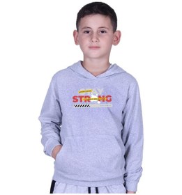 Resim Fyk Kids Kapüşonlu Kanguru Cepli Stay Strong Baskılı Erkek Çocuk Sweatshirt Gri 