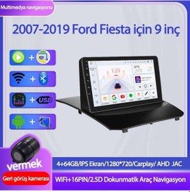 Resim Otolas Ford Fiesta 2009-2017 Yıl Uyumlu 9 Inç 4 Gb Ram 64 Gb Hafıza Multimedya Carplay Navigasyon Kamera 9" 
