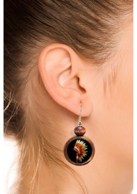 Resim Tahtakolik Kızılderili Ahşap Küpe Kahverengi 