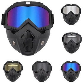 Resim Motosiklet Kaskı Profesyonel Açık Hava Bisiklet Yüz Maskesi Gözlükler Rüzgar Geçirmez Kayak Snowboard Kar Motosikleti 