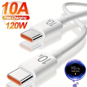 Resim 120W 10A Çift C-Tipi Hızlı Şarj Kablosu, iPhone 15 16 Pro MAX, Samsung S24 S23, Xiaomi, Huawei POCO Hızlı Şarj USB C Kablosu 3m/9.84ft 