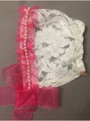 Resim güzsokak17 Fuşya Kurdeleli Baby Bonnet Bebek Şapkası, Beyaz, Bbn18 