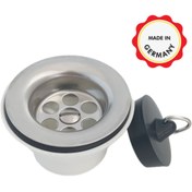 Resim Dallmer Lavabo gider süzgeci tapalı, paslanmaz çelik delikli süzgeç 1 1/4'' gider bağlantılı sifonlara uygun 