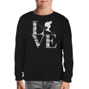 Resim Love - Kayak Siyah Çocuk Sweatshirt 