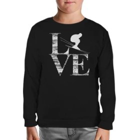 Resim Love - Kayak Siyah Çocuk Sweatshirt 