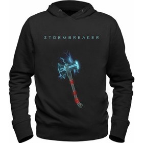 Resim Alfa Tshirt Thor Mjolnir Hammer Çocuk Siyah Sweatshirt 