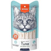 Resim Wanpy Creamy Treat Ton Balıklı ve Morina Balıklı Likit Creamy Kedi Ödülü 25Li Paket (25 x 14 Gr) 