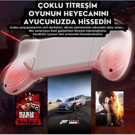 Resim Coofbe Profesyonel Titreşimli 400mah Type-c Girişli Mobil Oyun Kolu Joystick Apple Uyumlu iOS &android İle 