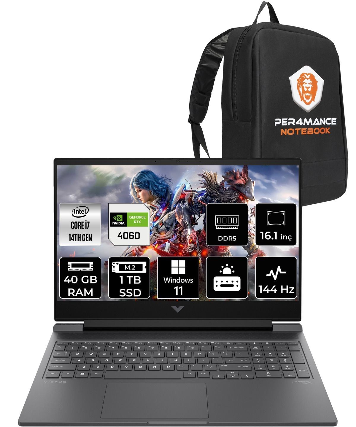 Per4 HP Victus 16 i7 14700HX 40GB RAM 1TB SSD RTX4060/8GB 144Hz 16.1'' FHD ...