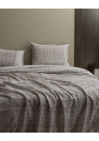 Resim Petrus King Size %100 Pamuk Madame Coco Crep Baskılı Nevresim Takımı - Bej 8684427178768 Ekru 