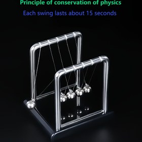 Resim Newton'un Karkasası Dengeli Metal Topu, Taşınabilir Bilim Fizik Masaüstü Oyuncak, Başlangıç Seviye Becerisi, Dayanıklı PP Malzeme, Eğitici Fizik Deneyleri ve Bilimsel Gösterimler için Mükemmel, Siyah 