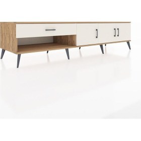 Resim Kronos Tv Ünitesi 2 Raflı Tek Çekmeceli 3 Kapaklı 220x59x51 Çam-aytaşı Aytası/aytası - Atlas Çam 