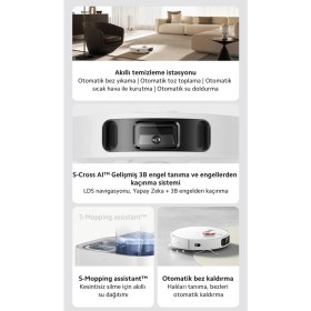 Resim Premium Silme Fonksiyonlu, Akıllı Lidar Navigasyon, 4000 Pa Emiş Gücü ve Otomatik Çöp Boşaltma 