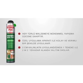 Resim Somafix 12 Adet 850 ml Somafix Tabancalı Isı Ses Yalıtım Poliüretan Köpük S940 