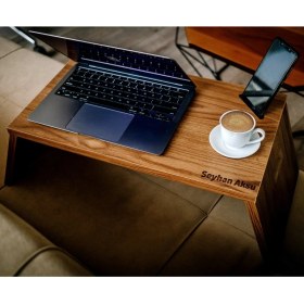 Resim BK Kişiye Özel Isimli Ahşap Katlanabilir Organizer Notebook Laptop Sehpası 