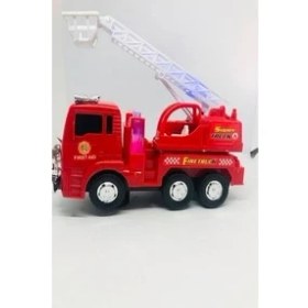 Resim Pilli Işıklı Sirenli Oyuncak Itfaiye Arabası Vinç Hareketli 1410-21 