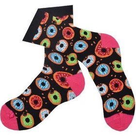 Resim Flora Donut Desenli Çorap Erkek Uzun Çorap Clb Siyah 