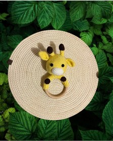 Resim MESASTORE Amigurumi Zürafa Seti Uyku Arkadaşı Emzik Zinciri Çıngırak 