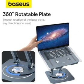 Resim Ayarlanabilir Dizüstü Bilgisayar Standı, 360 Derece Dönebilen Ayarlanabilir Dizüstü Bilgisayar Standı (Üç Katlı Versiyon) MacBook Air Pro, Xps, Hp Vb. Için Ergonomik Katlanabilir Stand 