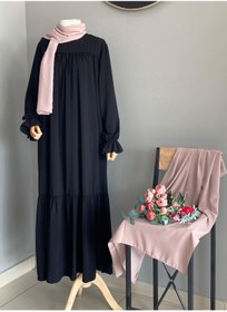 Resim bassell Mısır Medine Ipeği Ferace Hale Elbise 
