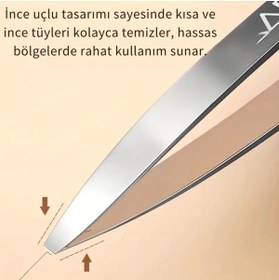 Resim Sorendy Kai 2’li Cımbız Seti İnce Uç ve Kalın Uçlu Kaş ve Kıl Tüy Alma Cımbızı Paslanmaz Çelik Profesyonel 