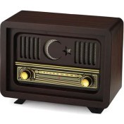 Resim Otantik Çarşı Nostaljik USB ve Bluetooth'lu Radyo Ayyıldız Kahverengi 
