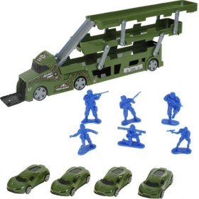 Resim King Toys Arabalı Asker Aksesuarlı 3 Katlı Taşıyıcı Askeri Tır Lal 1111 