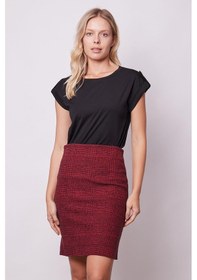 Resim Jument Kadın Kaliteli Likrasız Span Kumaş Geniş Sıfır Yaka Duble Kollu Apoletli Düğmeli T-shirt Bluz-siyah Siyah 