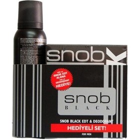 Resim Snob Black Erkek Parfüm EDT 100 ML + Deodorant 