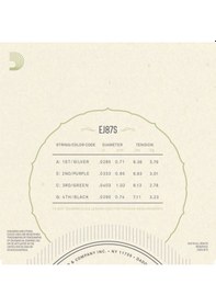 Resim D'addario Ej87S Titanium Ukulele. Soprano Takım Tel Ukulele Teli 
